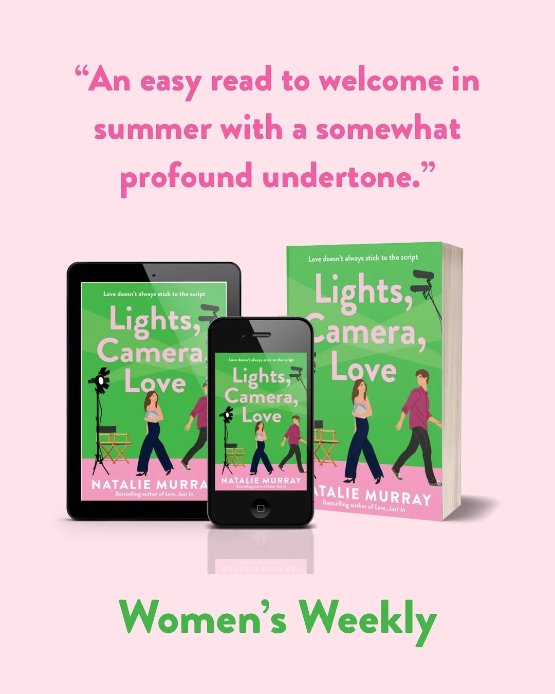 Thank you so much to @womensweeklymag for featuring 'Lights, Camera, Love'! And to the gorgeous @amyhuttonauthor for spotting this. I used to steal my mum's Women's Weekly magazines to flick through when I was a mini. Having my book listed in such an