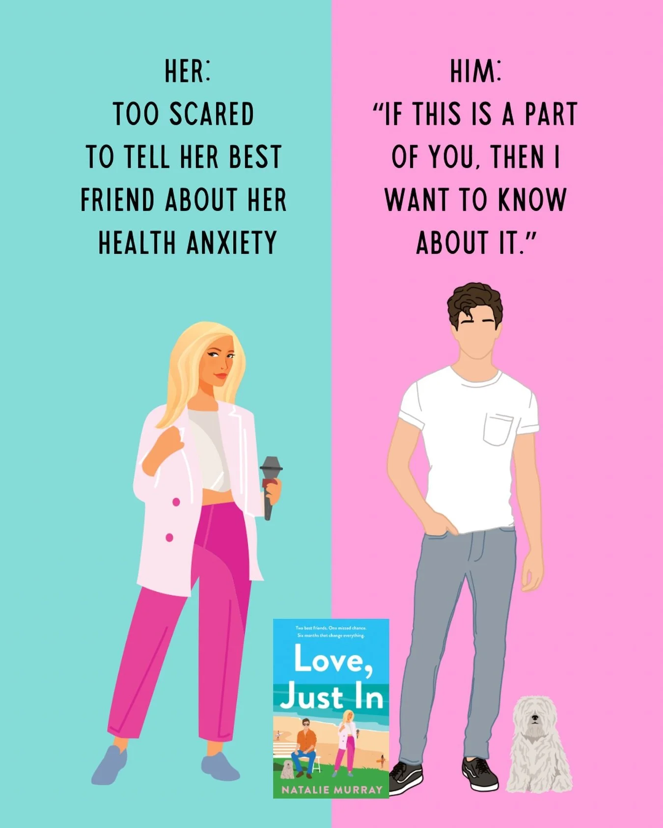 Chronically late to each trend, as always... and chronically unapologetic for having THE WORST health anxiety. 🥴

📖 𝙇𝙤𝙫𝙚, 𝙅𝙪𝙨𝙩 𝙄𝙣 

🩷 Best-friends-to-lovers 
🧡 Emily Henry vibes 
💛 He falls first (and harder)
💚 One apartment 
🩵 Menta