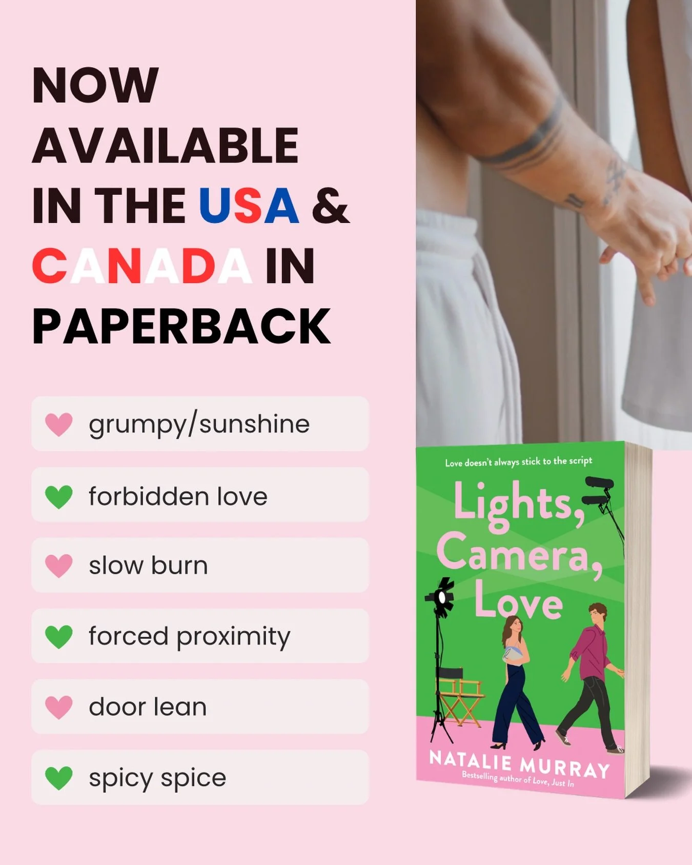 It's "Land, Ahoy!" for the paperbacks 📚🛳️ 

'Lights, Camera, Love' is now available to order in paperback from US and Canadian retailers 🥳

Hip-hop dance teacher Evie Scott lands the opportunity of a lifetime when she's cast in a blockbu
