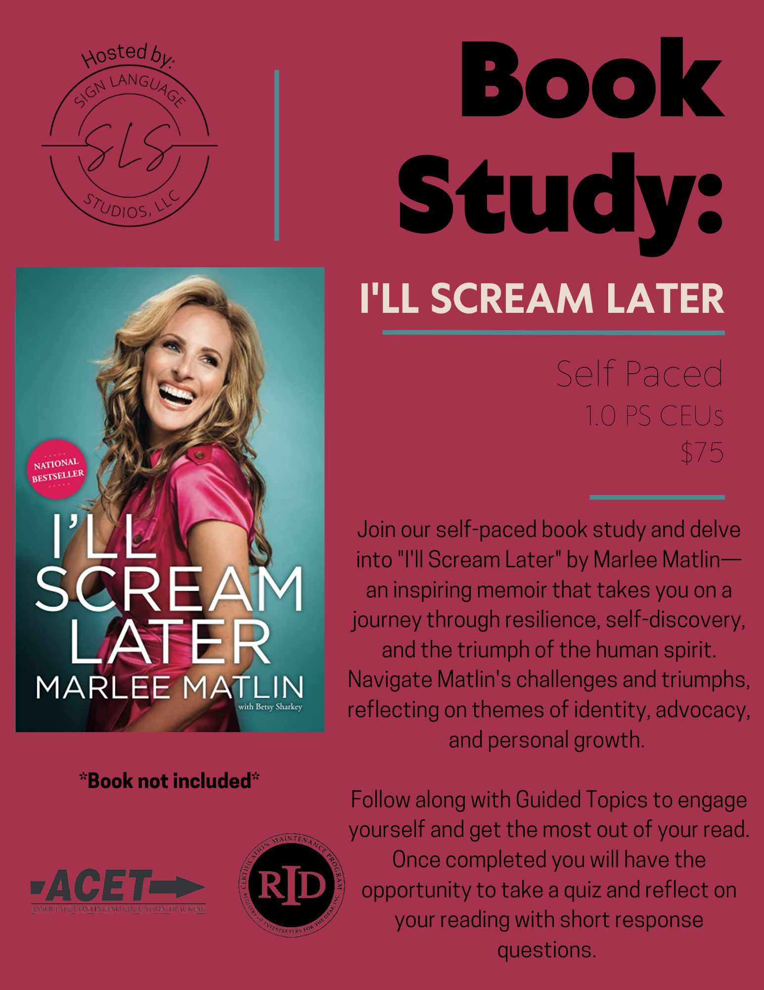 Book Study: I'll Scream Later — Sign Language Studios, LLC