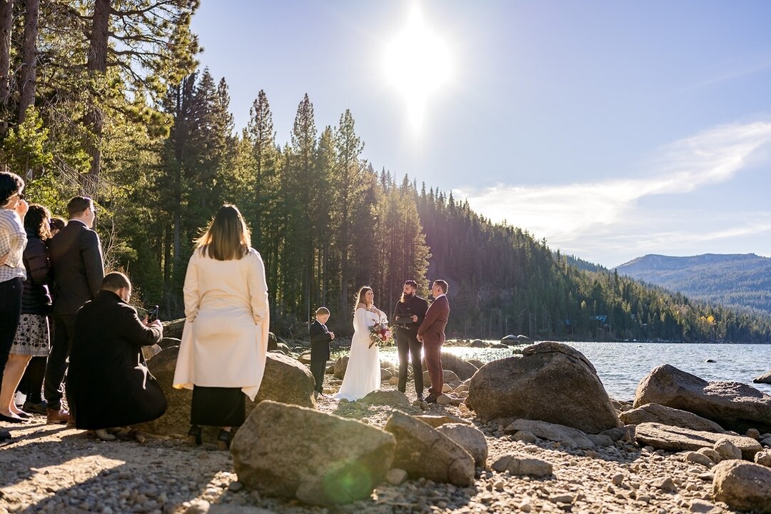 POV: You elope with just your closest friends and family on the shores of Donner Lake aaaaaaaaand laugh/cry your head off. But not really, you'll keep your head, you're not a chicken.
