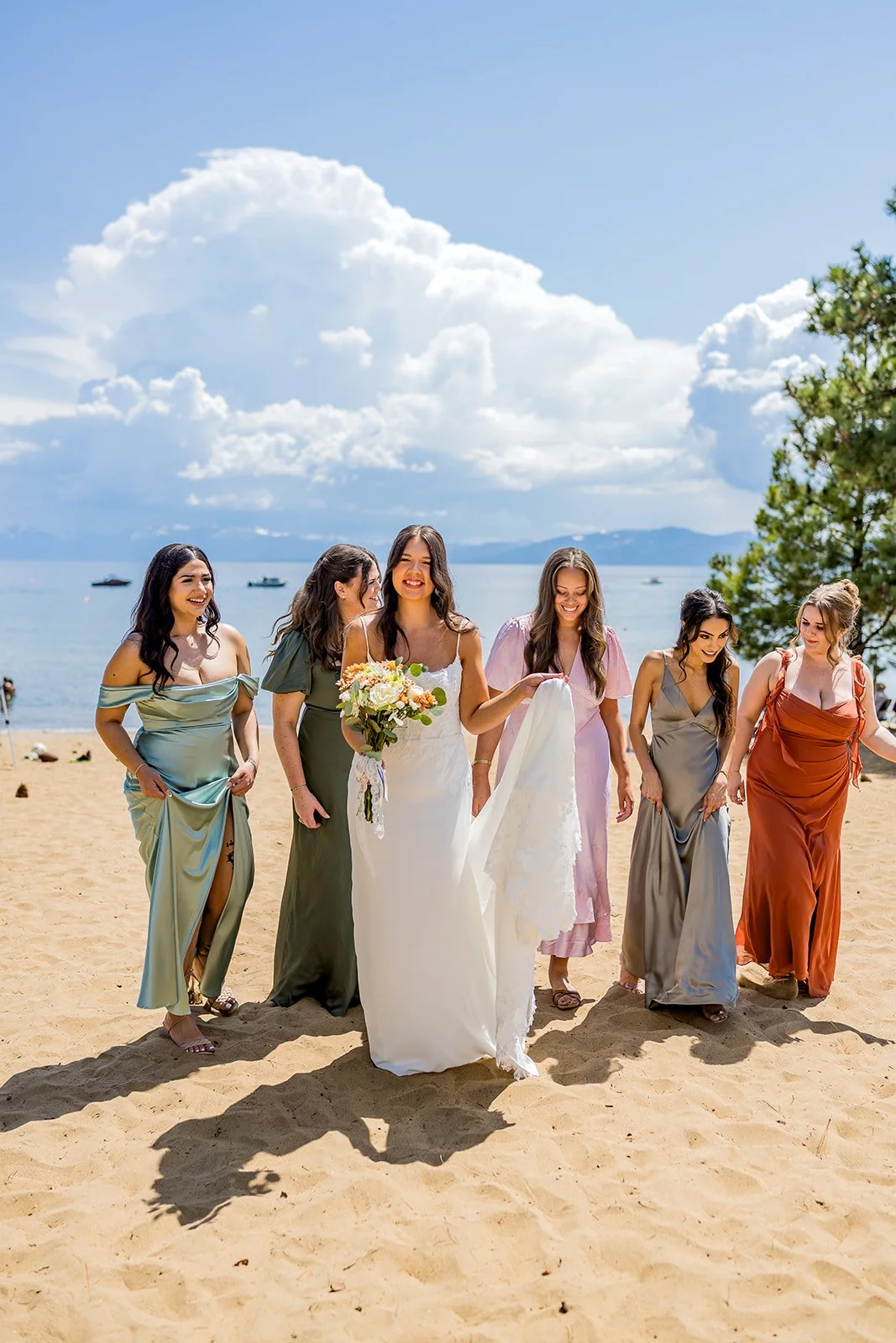 Bride and bridesmaids at the North Tahoe Events Center