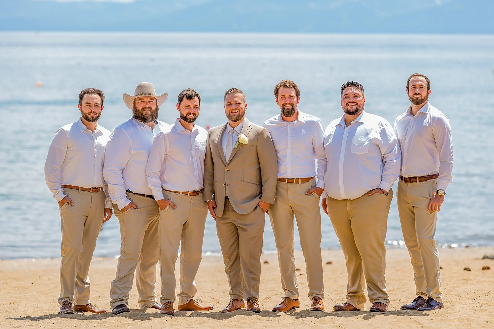 Groom and groomsmen at the North Tahoe Events Center