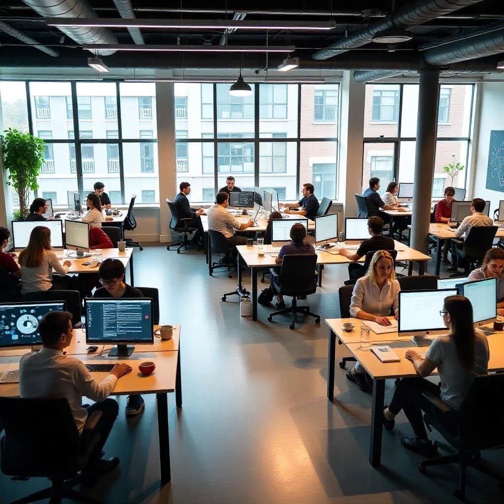 bureau d'entreprise moderne - flex-office