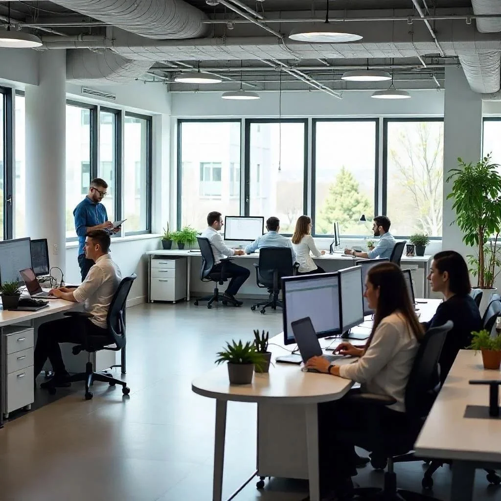 bureau d'entreprise moderne - flex-office