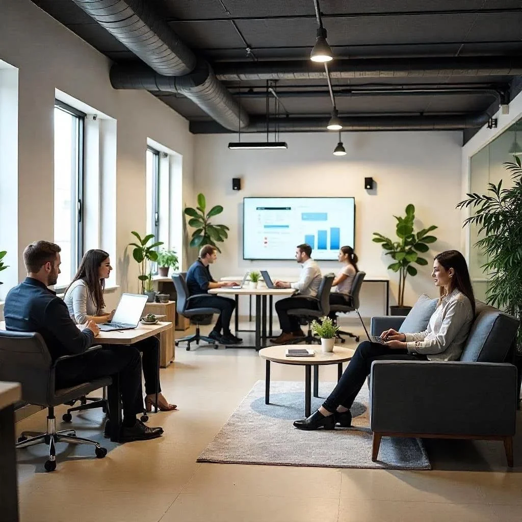 bureau d'entreprise moderne - flex-office