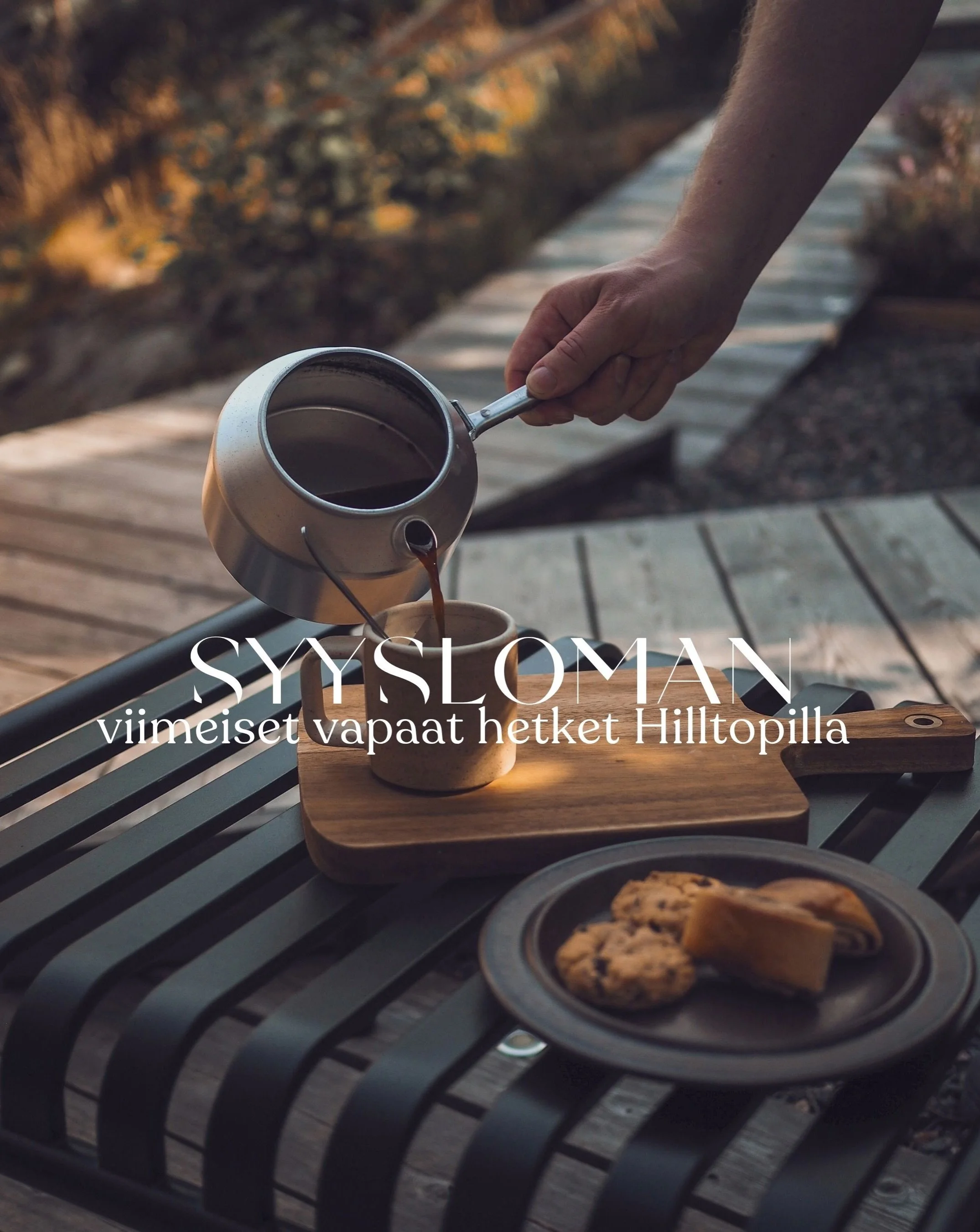 🤎 Syysloman viimeiset vapaat hetket Hilltopilla

Syyslomaviikko on t&auml;&auml;ll&auml;, ja Hilltopilla on viel&auml; muutama ihana mahdollisuus syksyiseen irtiottoon. Luvassa ruskan s&auml;vyj&auml;, raikasta mets&auml;ilmaa, hitaita aamuja ja kii