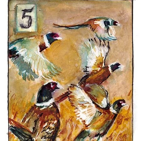Pheasants - Golden Rings (5x7)