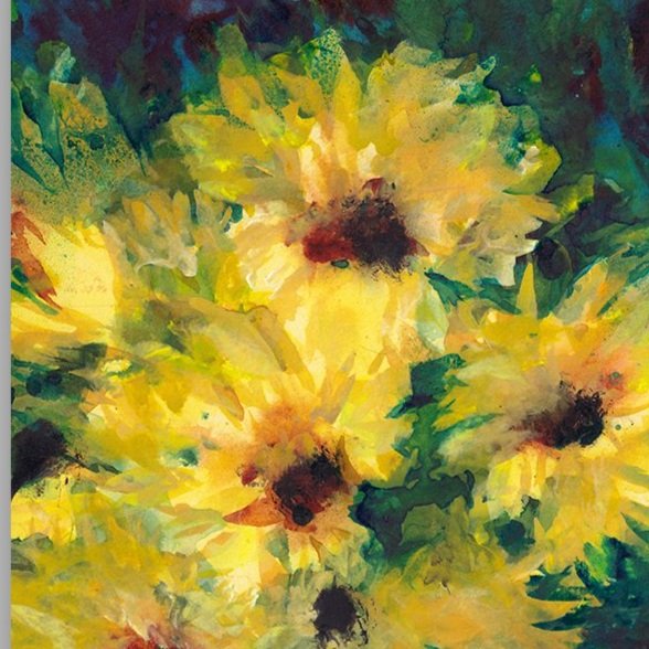 Coneflower Triptych (12x27)