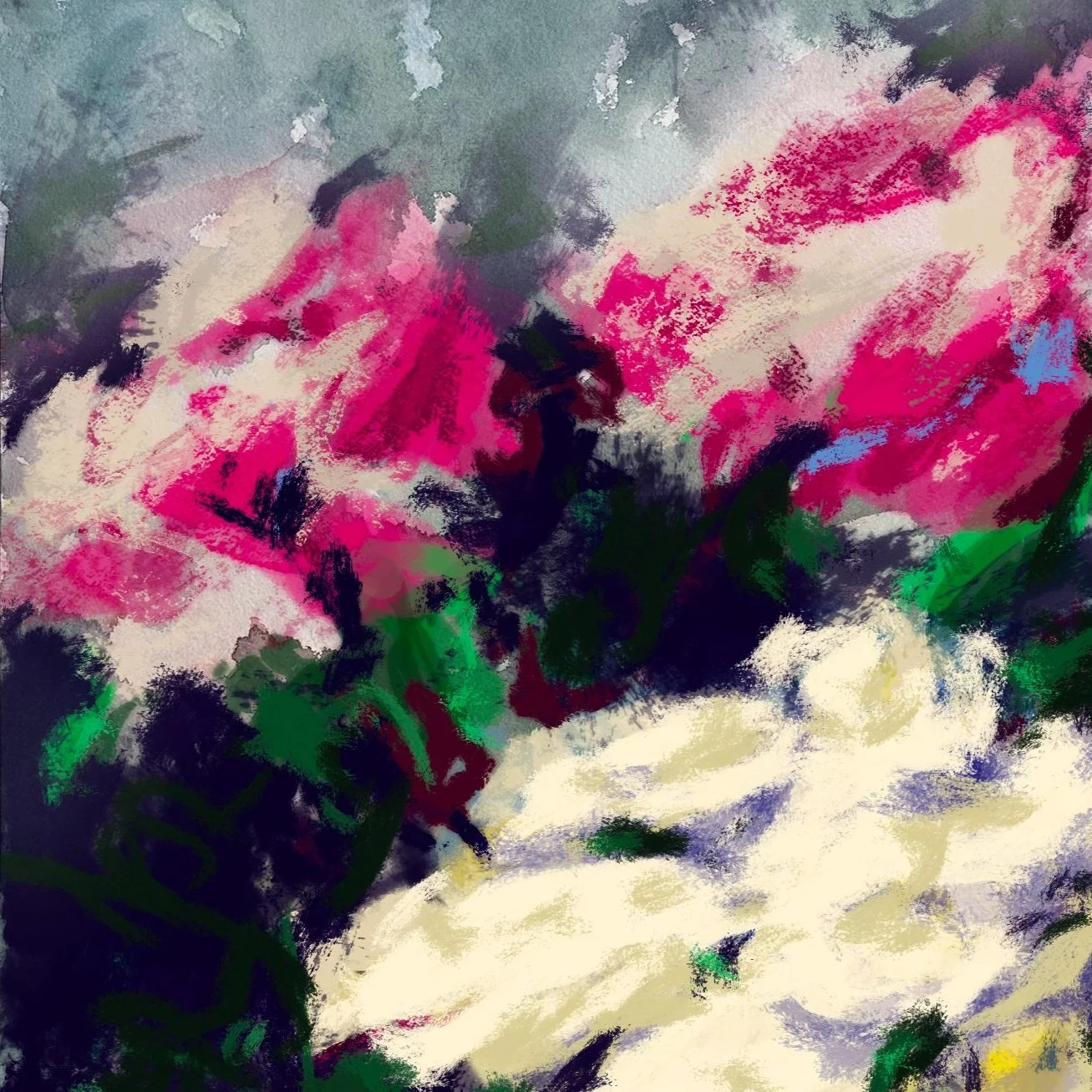 Red and White Roses (12x16)