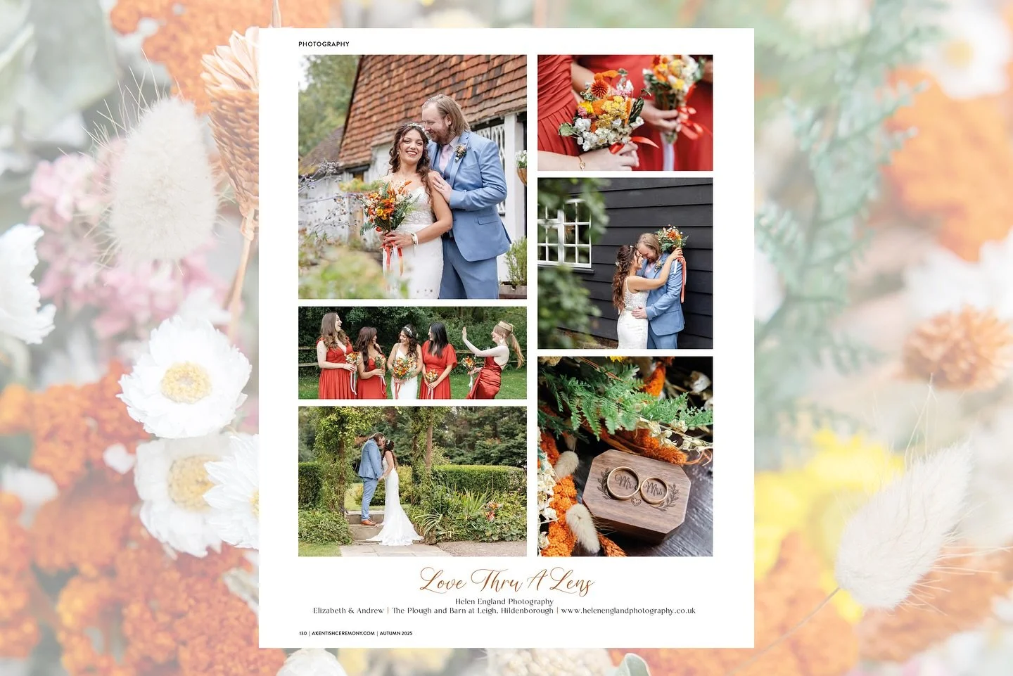 So excited to see Elizabeth &amp; Andrew&rsquo;s beautiful wedding at @theploughatleigh featured in the new issue of @a_kentish_ceremony magazine!✨

What a wonderful day we had &mdash; the last day of August felt more like Autumn, which perfectly mat