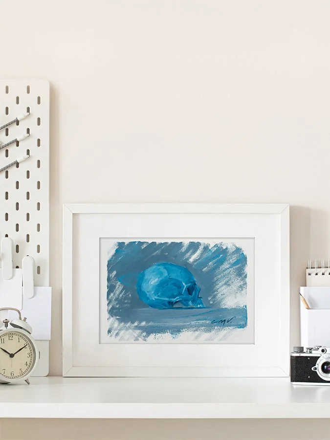 Blue Skull - 7x5 inch Fine Art Gicleé Print - Open Edition