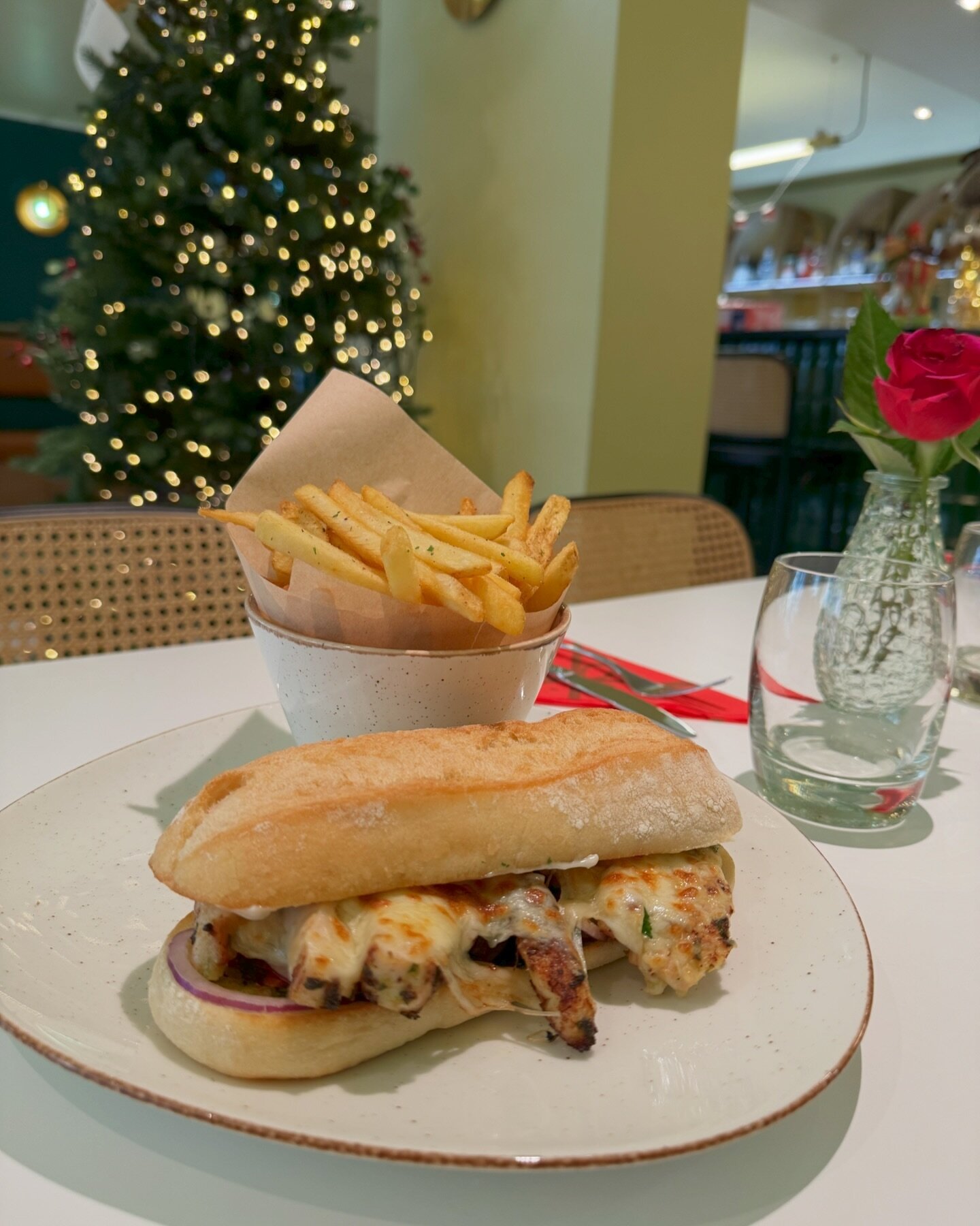 Our favourite pesto chicken ciabatta - house made pesto, house made garlic mayo, grilled free range chicken breast, red onion, sun dried tomatoes and mozzarella cheese 💕
