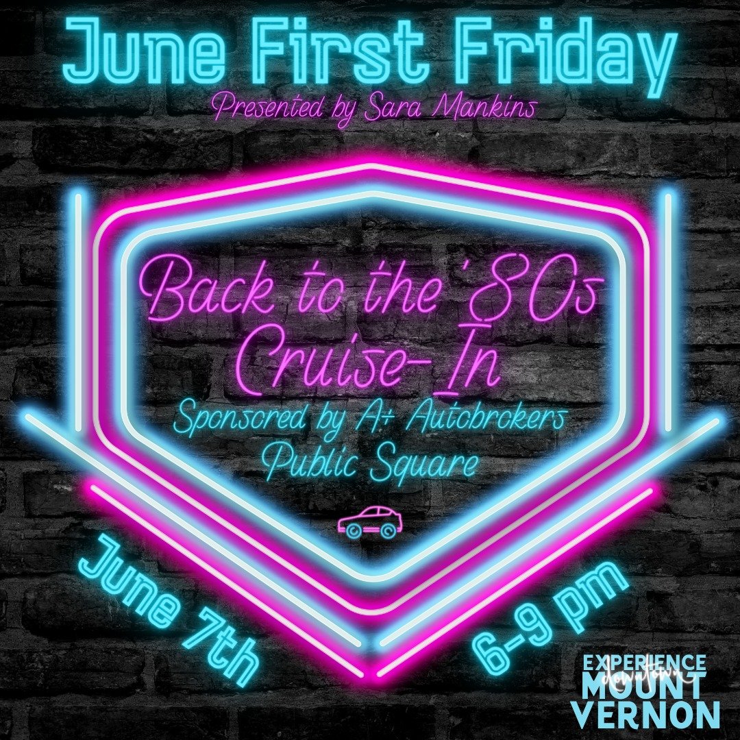 There is still time to pre-register for the BACK TO THE '80s CRUISE-IN sponsored by A+ Autobrokers Mount Vernon! You can find the online and printable paper form at www.experiencemv.org/cruise-in-info or call us at 740-393-1481 (M-F 8:30-4:30).