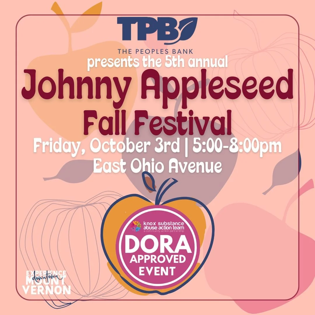 🍂🍻 Good news, fall festival friends &mdash; the Johnny Appleseed Fall Festival is an approved DORA event!

That means you can purchase your favorite beverage from a participating DORA establishment, in an official DORA cup, and enjoy it as you stro