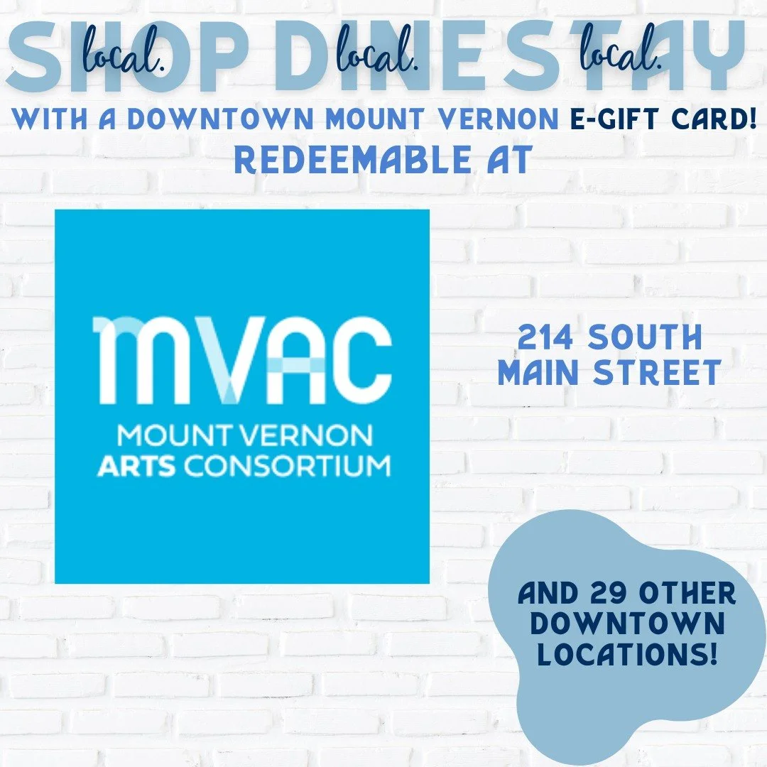 🎭 Downtown e-gift card Spotlight: @mountvernonartsconsortium 🎭
Theater, music, and live events, the Mount Vernon Arts Consortium brings culture to our community.
The Downtown Gift Card can be used at their box office, making the gift of an experien