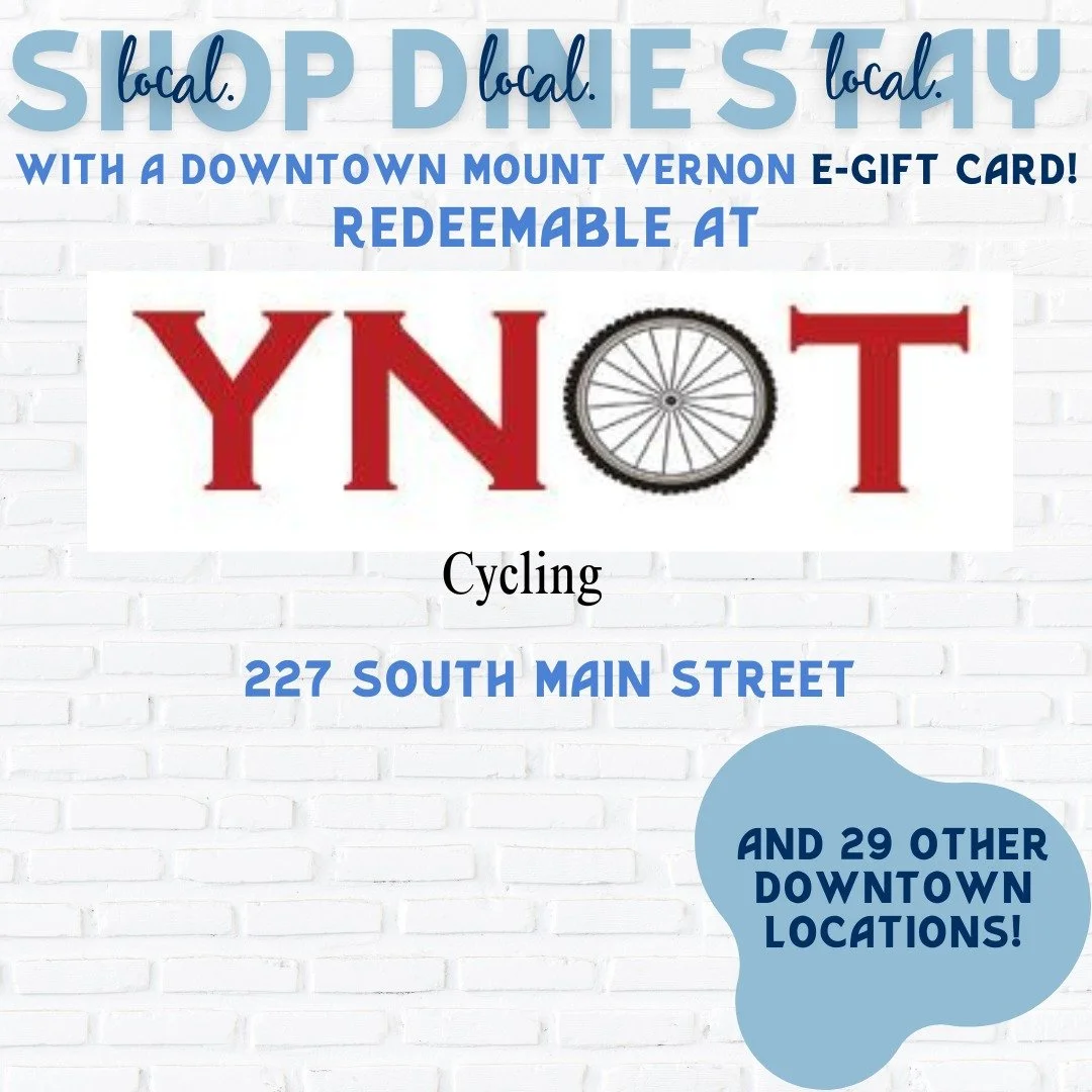 🚴 Downtown Gift Card Spotlight: Y-Not Cycling in Mount Vernon, Ohio 🚴
From bikes to gear, Y-Not Cycling is your hub for all things cycling in Mount Vernon.
Grab a downtown gift card for the cyclist in your life: https://app.yiftee.com/gift-card/exp