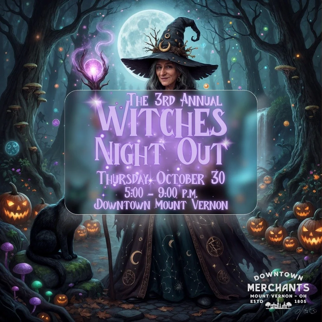 🕸✨15 DAYS TO GO!✨🕸
What&rsquo;s your Witches Night Out vibe:
✨ Sparkly Witch
🕸️ Spooky Witch
☕ Cozy Witch
💀 Goth Witch
🌿Green Witch
Comment below! 👇
Join the Mount Vernon Downtown Merchants for their 3rd Annual Witches Night Out!
Thursday, Octo