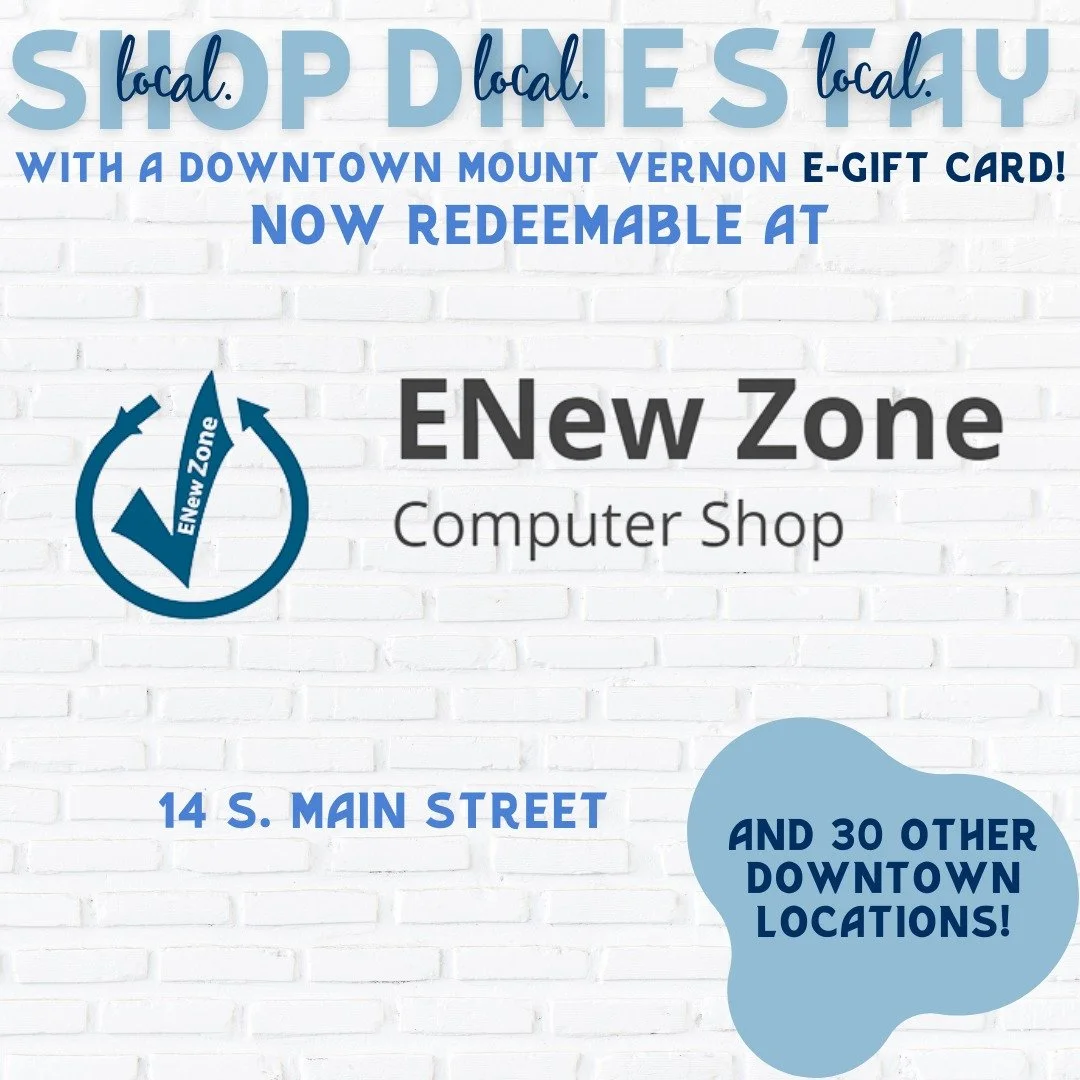 💻Welcome ENew Zone Computer Shop - Mount Vernon, Ohio to the Downtown e-Gift Card program!⌨

No need to head out of town for electronics and electronic repair, you can come to South Main Street and the friendly folks at ENew Zone will be glad to hel