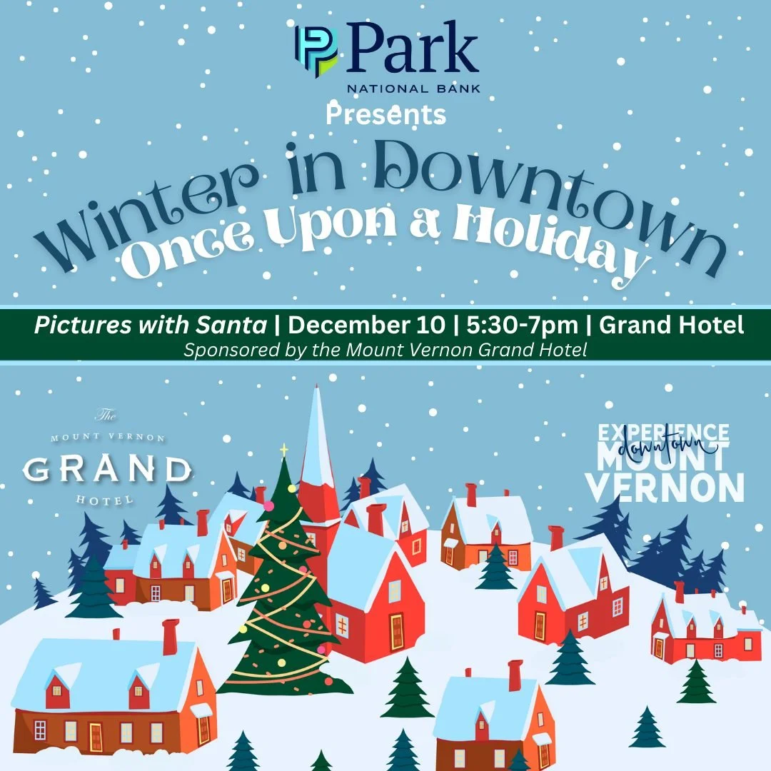 🎄✨ Reminder! Santa returns TONIGHT!
Stop by the Grand Hotel from 5:30&ndash;7pm for Pictures with Santa.

Hosted &amp; sponsored by Mount Vernon Grand Hotel