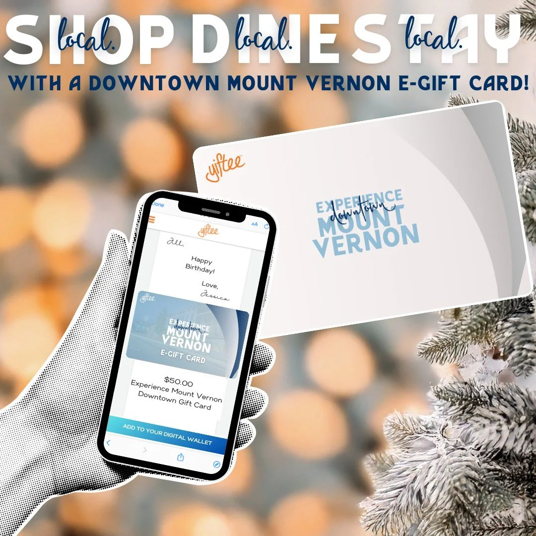 🎄 Give the gift that supports local!
The Downtown Mount Vernon Gift Card is the perfect holiday present &mdash; flexible, fun, and good at 30+ local shops, restaurants, and experiences.

When you give one, you&rsquo;re not just gifting&hellip;
✨ You