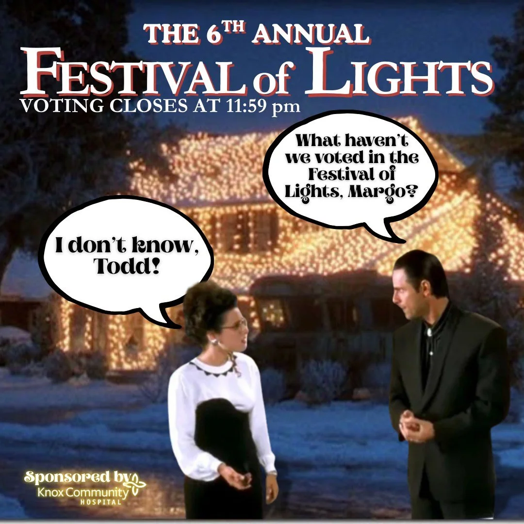 &ldquo;Why haven&rsquo;t we voted yet, Margo?&rdquo;
&ldquo;I don&rsquo;t know, Todd!&rdquo; 😆🎄
Don&rsquo;t be like Todd and Margo &mdash; get your FINAL votes in for the Festival of Lights!
This is your last chance to help choose this year&rsquo;s