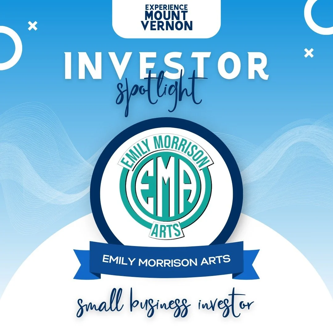 ✨ Investor Spotlight: Emily Morrison Arts ✨
Creative small businesses like Emily Morrison Arts add heart and character to downtown Mount Vernon. Emily's investment in Downtown Mount Vernon, through Experience Mount Vernon and beautiful public art, su
