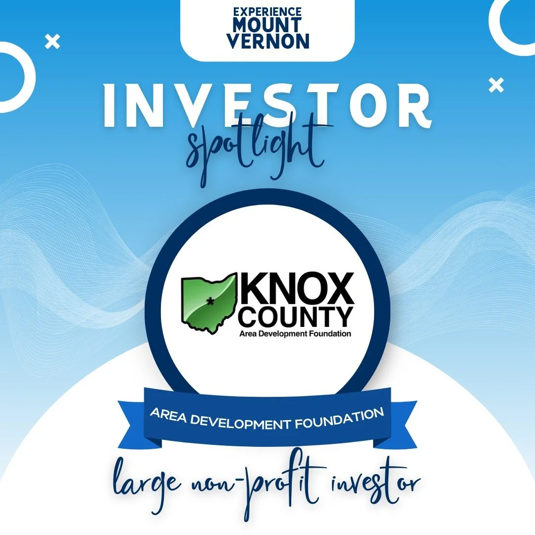✨ Investor Spotlight: Knox County Area Development Foundation ✨
A thriving downtown plays a vital role in economic development, and the Knox County Area Development Foundation recognizes that connection. Their investment in Downtown Mount Vernon help