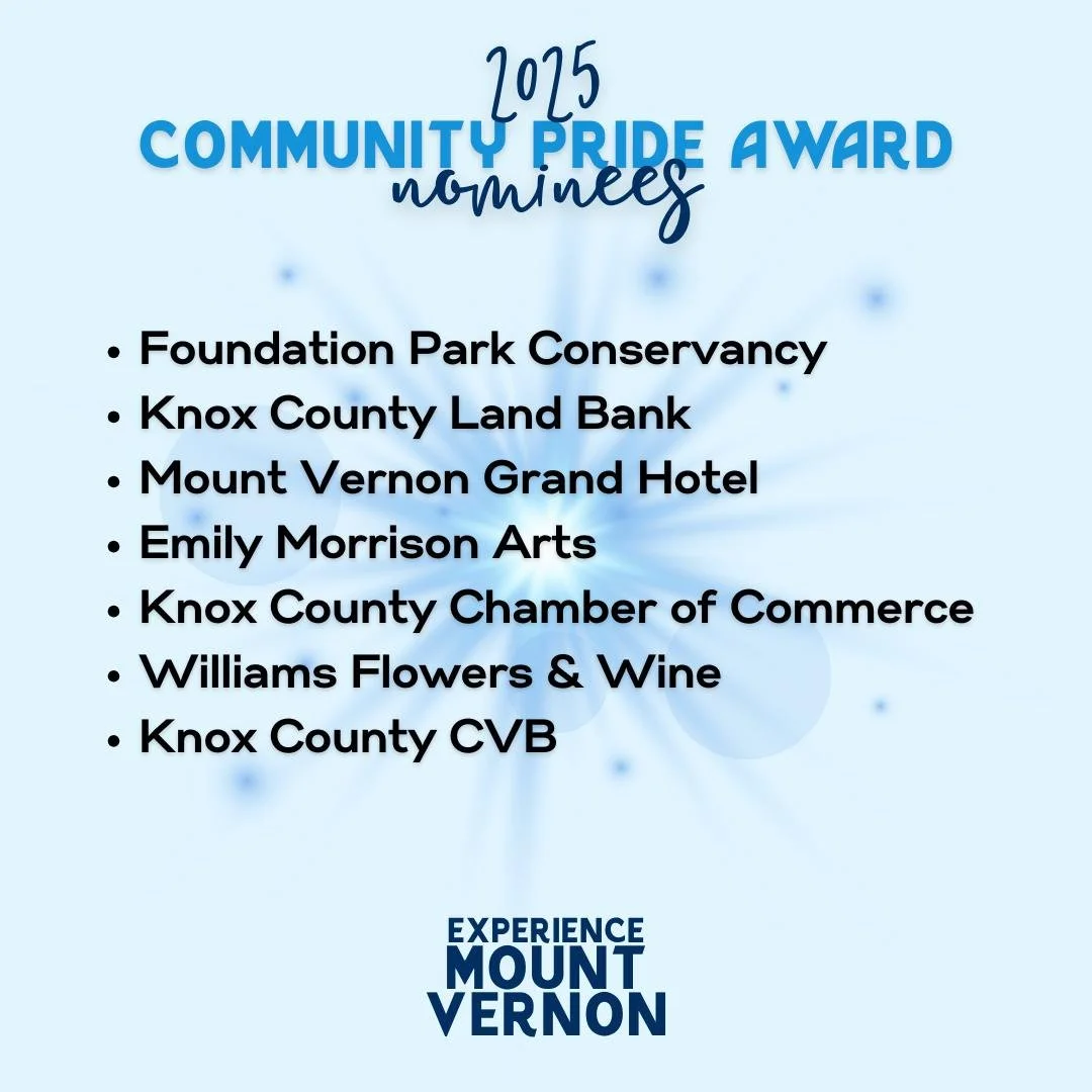 🌸 Community Pride Beautification Award Nominees
The Community Pride Beautification Award recognizes businesses and organizations that help make Mount Vernon more beautiful, welcoming, and inspiring. From thoughtful design to ongoing care and creativ