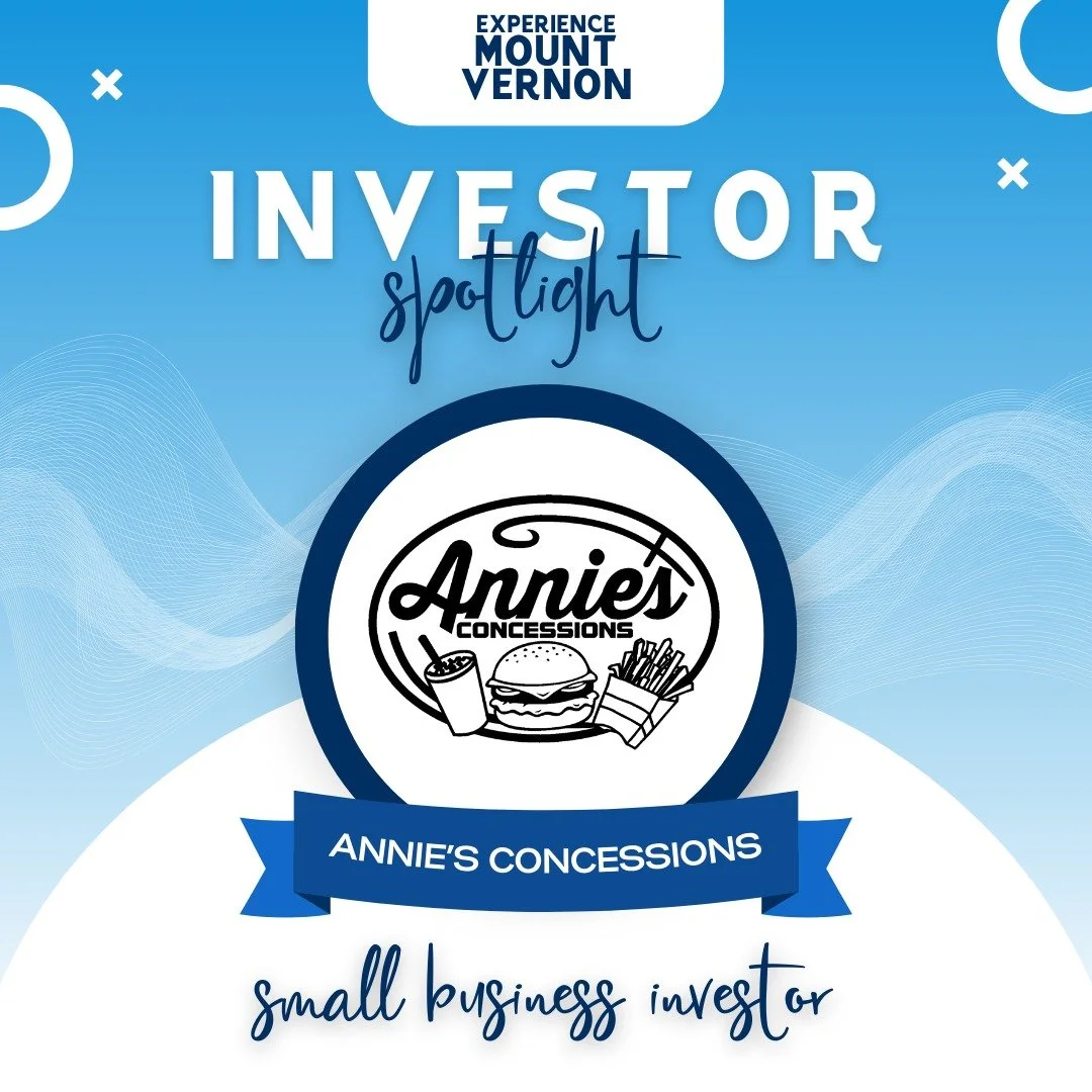 ✨ Investor Spotlight: Annies Concessions ✨
Annie&rsquo;s Concessions adds fun and flavor to community gatherings, and their investment in Experience Mount Vernon supports the events and shared experiences that bring downtown to life. We&rsquo;re than
