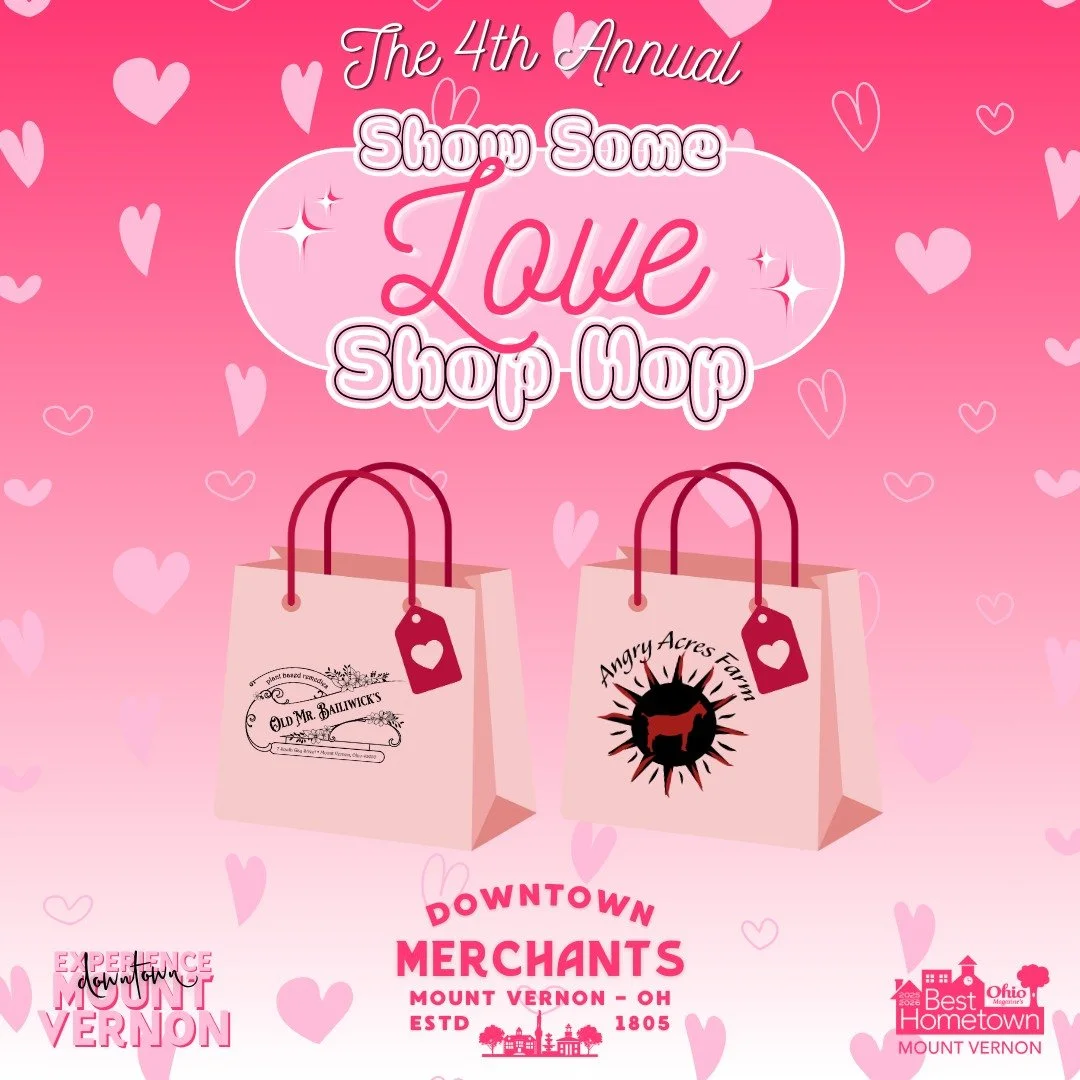 🌹✨ Looking for a Valentine&rsquo;s gift that stands out?
Check out Old Mr. Bailiwick's and Angry Acres Farm while shop hopping downtown.
From whimsical surprises to unique self care, there&rsquo;s love in every stop. 💌
Hosted by the Mount Vernon Do