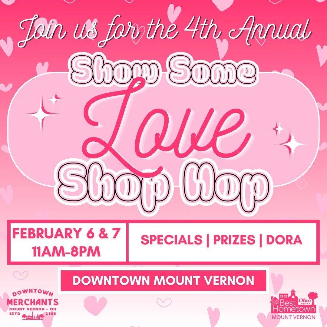 💘🎉 TODAY IS THE DAY! 🎉💘
The 4th Annual Show Some Love Shop Hop, hosted by the Mount Vernon Downtown Merchants, kicks off TODAY in downtown!
🛍️ Shop local all day
📍 Pick up a shopping passport at any participating location
❤️ Get a stamp with ea