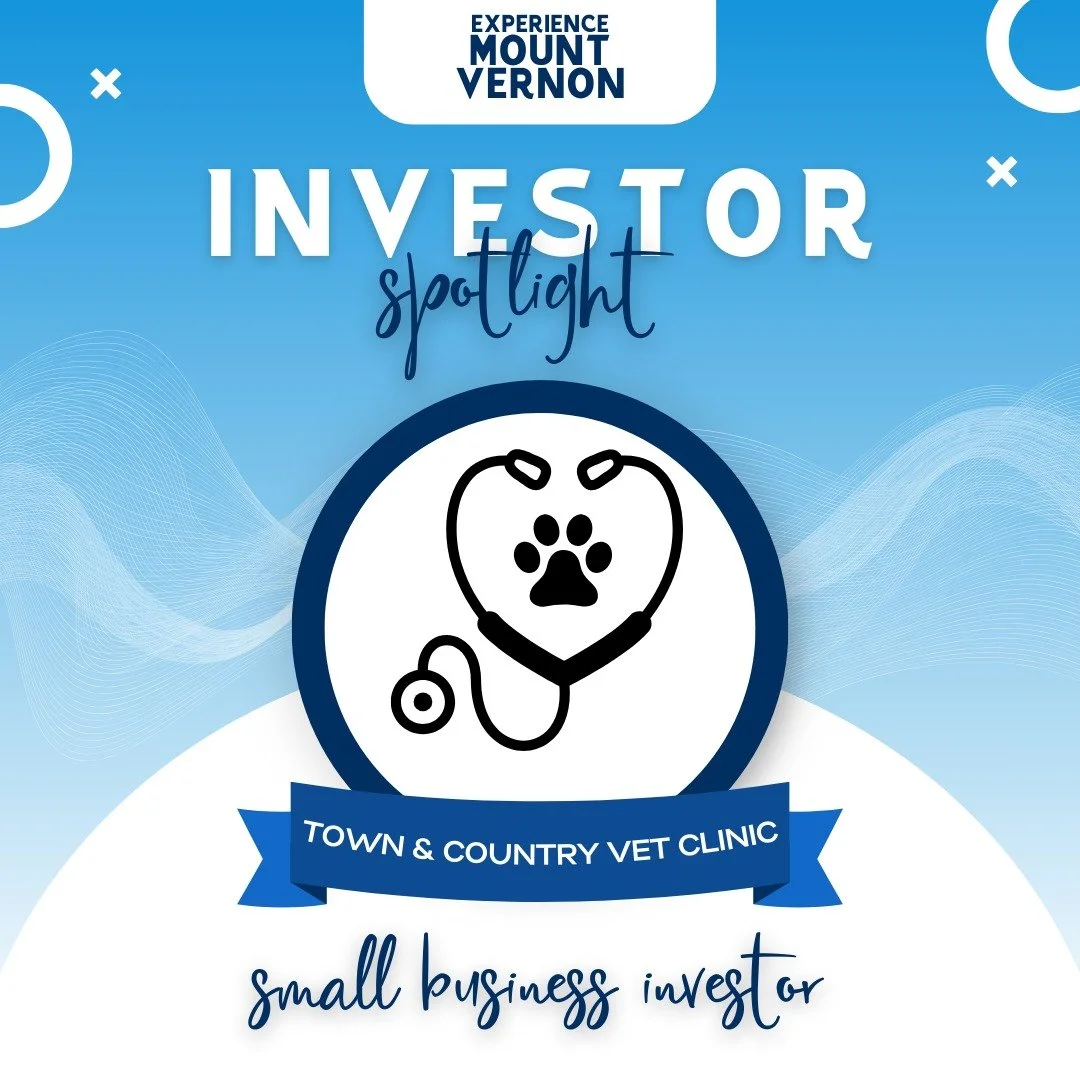 ✨ Investor Spotlight: Town and Country Veterinary Clinic ✨
Town &amp; Country Vet Clinic&rsquo;s investment in Experience Mount Vernon reflects their care for both animals and the community they serve. Supporting a vibrant downtown helps create a wel
