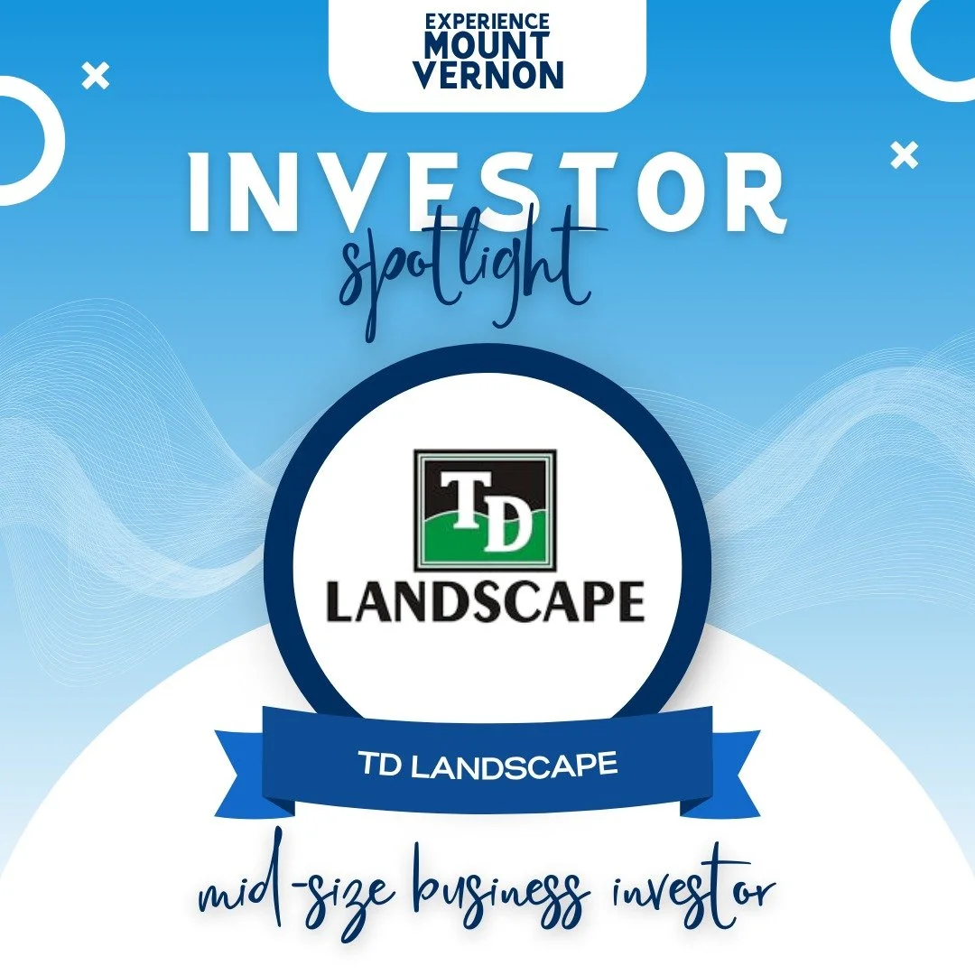 ✨ Investor Spotlight: TD Landscape Inc.✨
TD Landscape&rsquo;s investment in Experience Mount Vernon reflects a commitment to community pride and the beauty of the places we share. Their support helps strengthen the vitality and vibrancy of downtown M