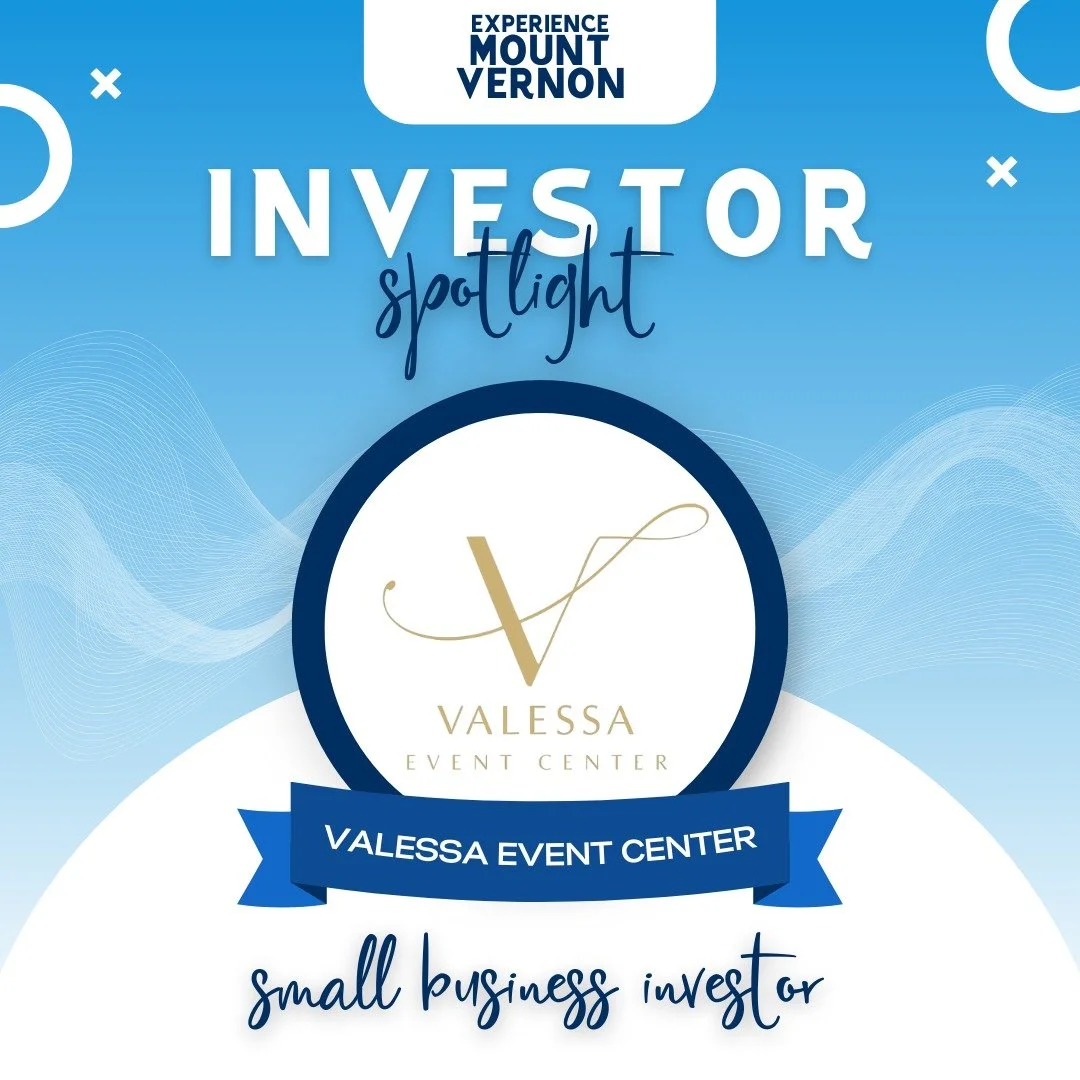 ✨ Investor Spotlight: Valessa Event Center ✨
We&rsquo;re proud to spotlight Valessa Event Center, a premier destination in downtown Mount Vernon that provides beautiful, modern space for social gatherings, professional meetings, and unforgettable cel