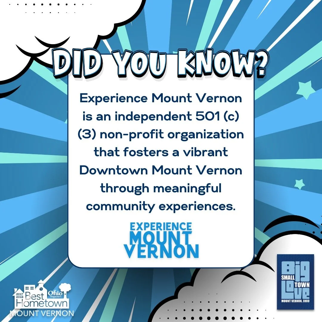 💡Fun Fact Friday! 💡
Did you know&hellip; Experience Mount Vernon is an independent, 501 (c) (3) nonprofit dedicated to fostering a vibrant downtown Mount Vernon through meaningful community experiences.
From events like First Fridays to beautificat