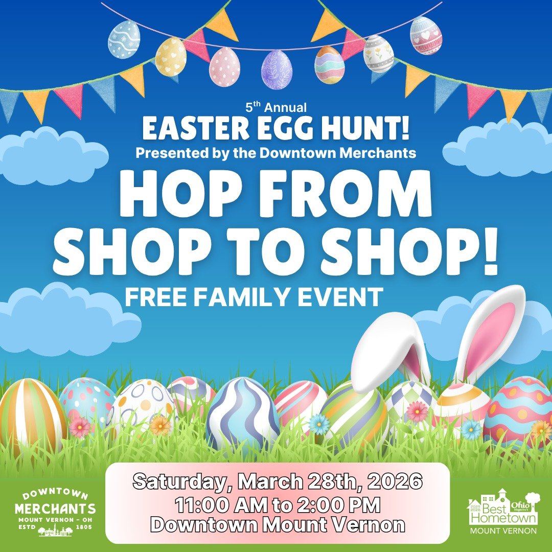 🐰 Looking for something fun to do with the kids this weekend? 🐰
Don&rsquo;t miss the Mount Vernon Downtown Merchants' 5th Annual Easter Egg Hunt!
Kids will love hopping from business to business collecting eggs, while you enjoy everything downtown 