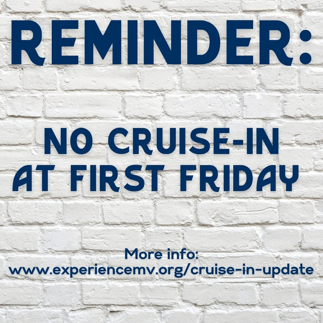 A reminder as we prepare for the 2026 First Friday season:
First Fridays will not include a cruise-in in 2026. The decision was made to discontinue the cruise-in component of First Fridays due to safety, operational, and event management consideratio