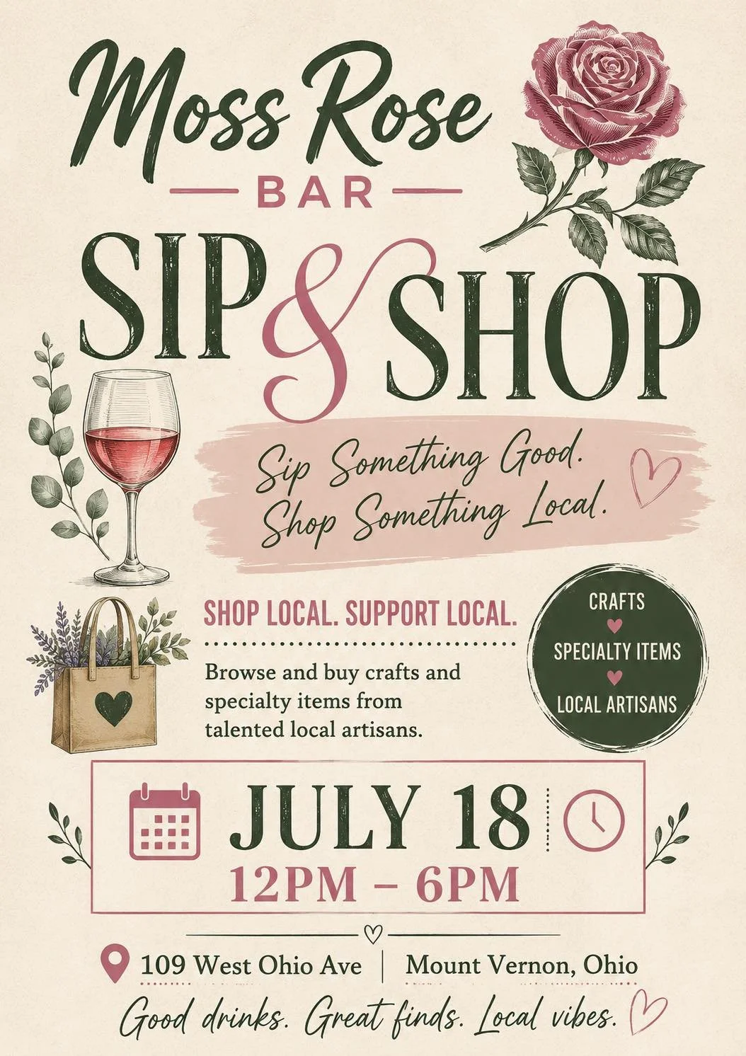 Sip & Shop at Moss Rose