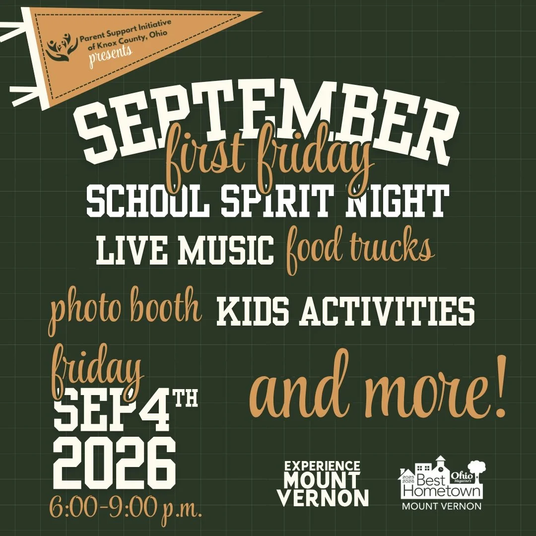 🚨 TOMORROW, CLASS! 🚨
Your final First Friday assignment of the season is almost here.
🎒 School Spirit Night
📅 Friday, September 4
⏰ 6&ndash;9 PM
📍 Downtown Mount Vernon
Come for the music.
Stay for The Wizard of Oz.
Challenge an educator.
Make s