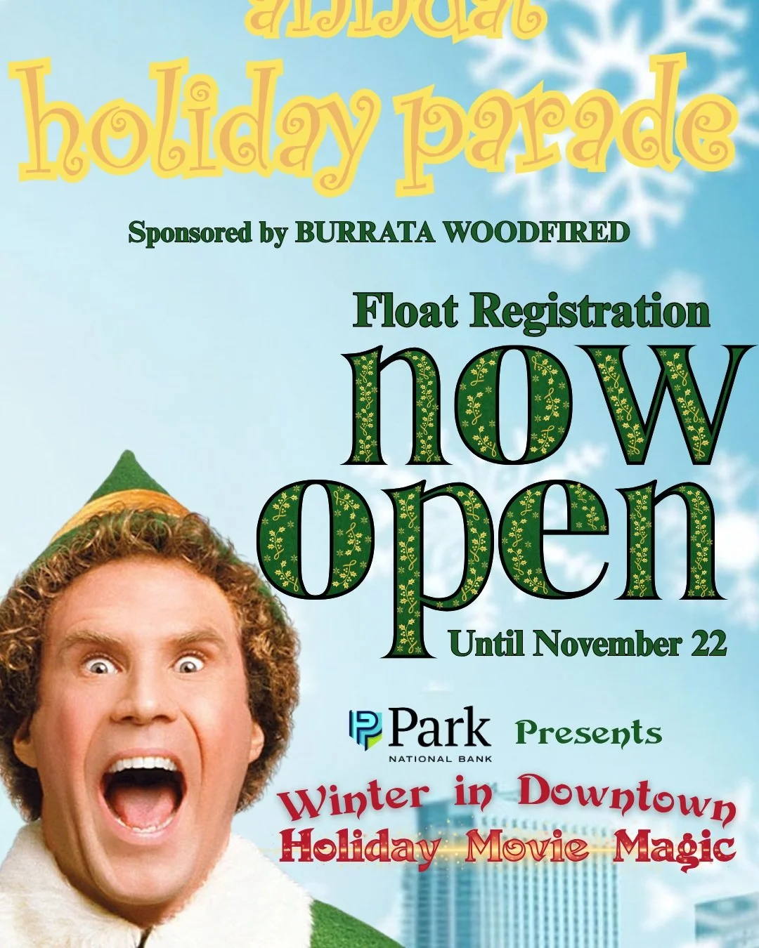 🎬 CASTING CALL! HOLIDAY PARADE FLOAT REGISTRATION IS OPEN! 🎄
Winter in Downtown: Holiday Movie Magic is bringing the big screen to downtown Mount Vernon! This year, you choose the holiday movie that inspires your parade entry. Go classic, cozy, mag