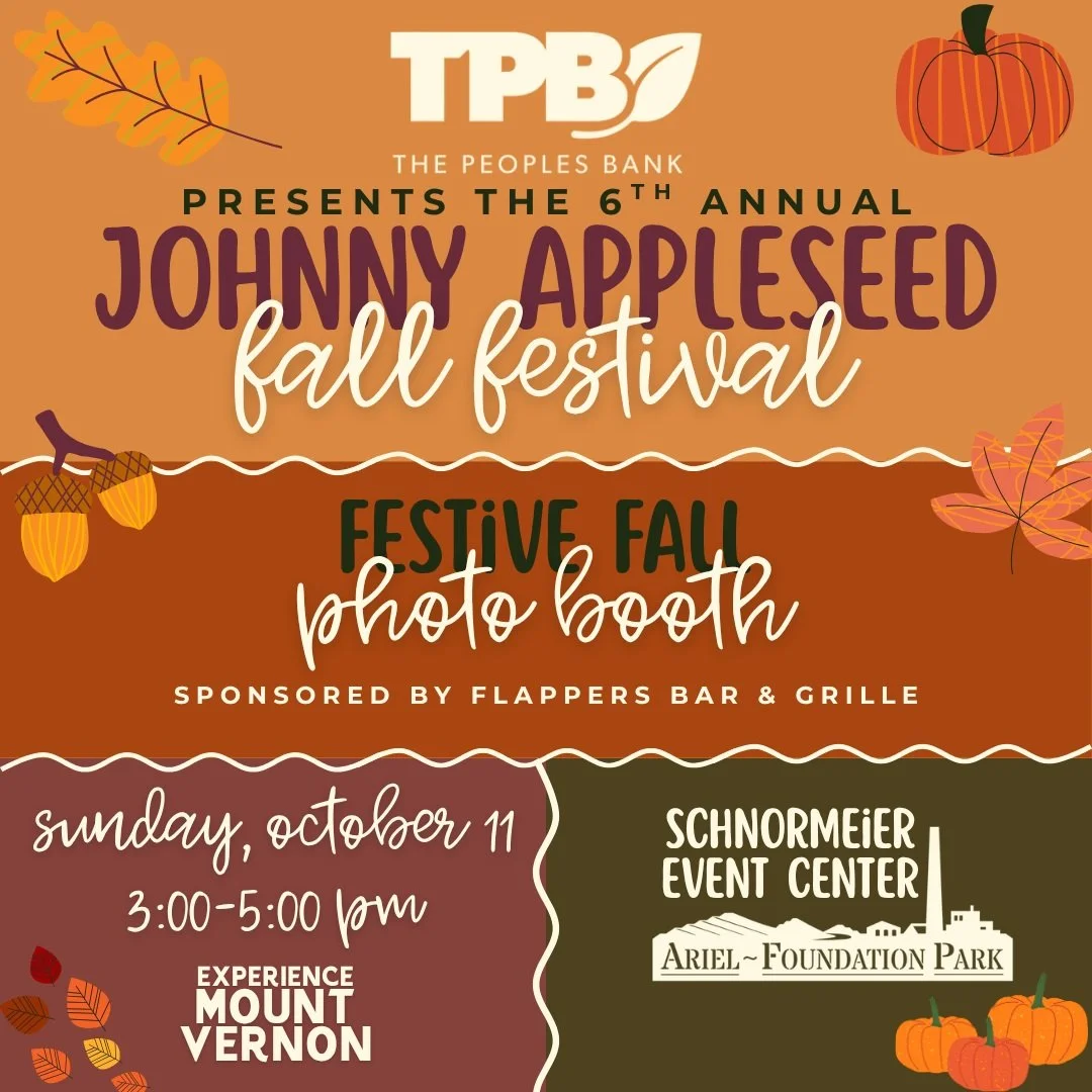📸 Fall memories? We&rsquo;ve got a picture for that! 🍎🍂

Stop by the Festive Fall Photo Booth, sponsored by Flappers Bar &amp; Grille, during the 6th Annual Johnny Appleseed Fall Festival presented by the Peoples Bank of Gambier!

Grab your family