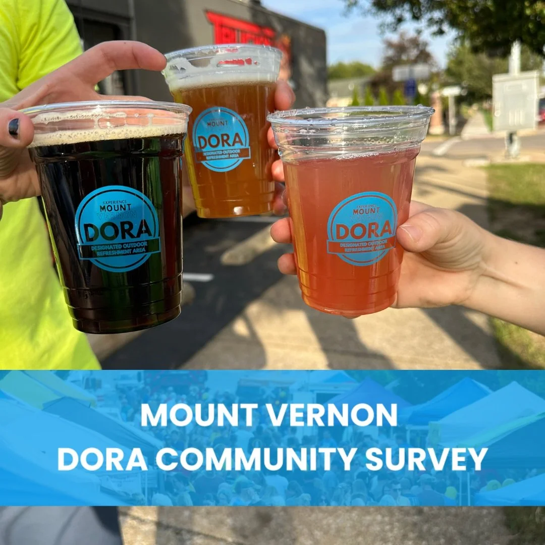 The @cityofmountvernonohio is seeking public input on the future of its Designated Outdoor Refreshment Area (DORA). If you would like to share your thoughts about the DORA, please use the link below.

OFFICIAL SURVEY: https://forms.gle/DzuDc2cwYPJfXo