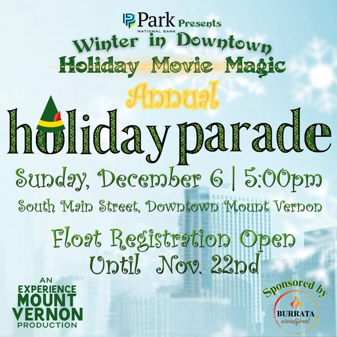 🎬🎄 CALLING ALL HOLIDAY MOVIE STARS! 🎄🎬

There's still time to join the cast of Mount Vernon's Annual Holiday Parade! ✨ But your deadline is coming faster than Buddy the Elf can eat a plate of spaghetti. 😉 🎥 Float registration closes November 22