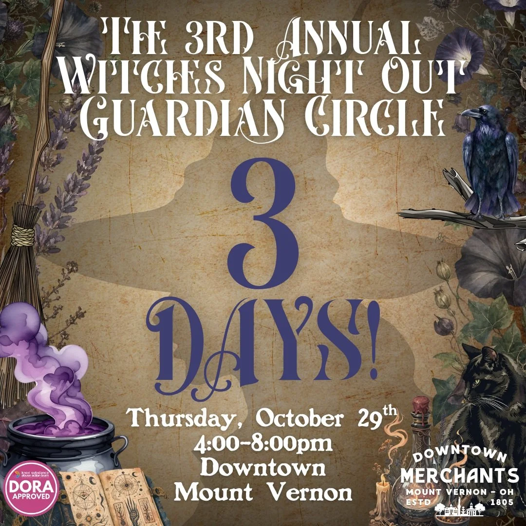 🔮 3 DAYS UNTIL WITCHES' NIGHT OUT. 🔮

Have your costume? (We can't wait to see it!💃)

Have your coven? (Tag them in the comments 🧙&zwj;♀️👇)

Have your evening plans? (Check out the participating businesses!)

Good.

Because this Thursday, the ma