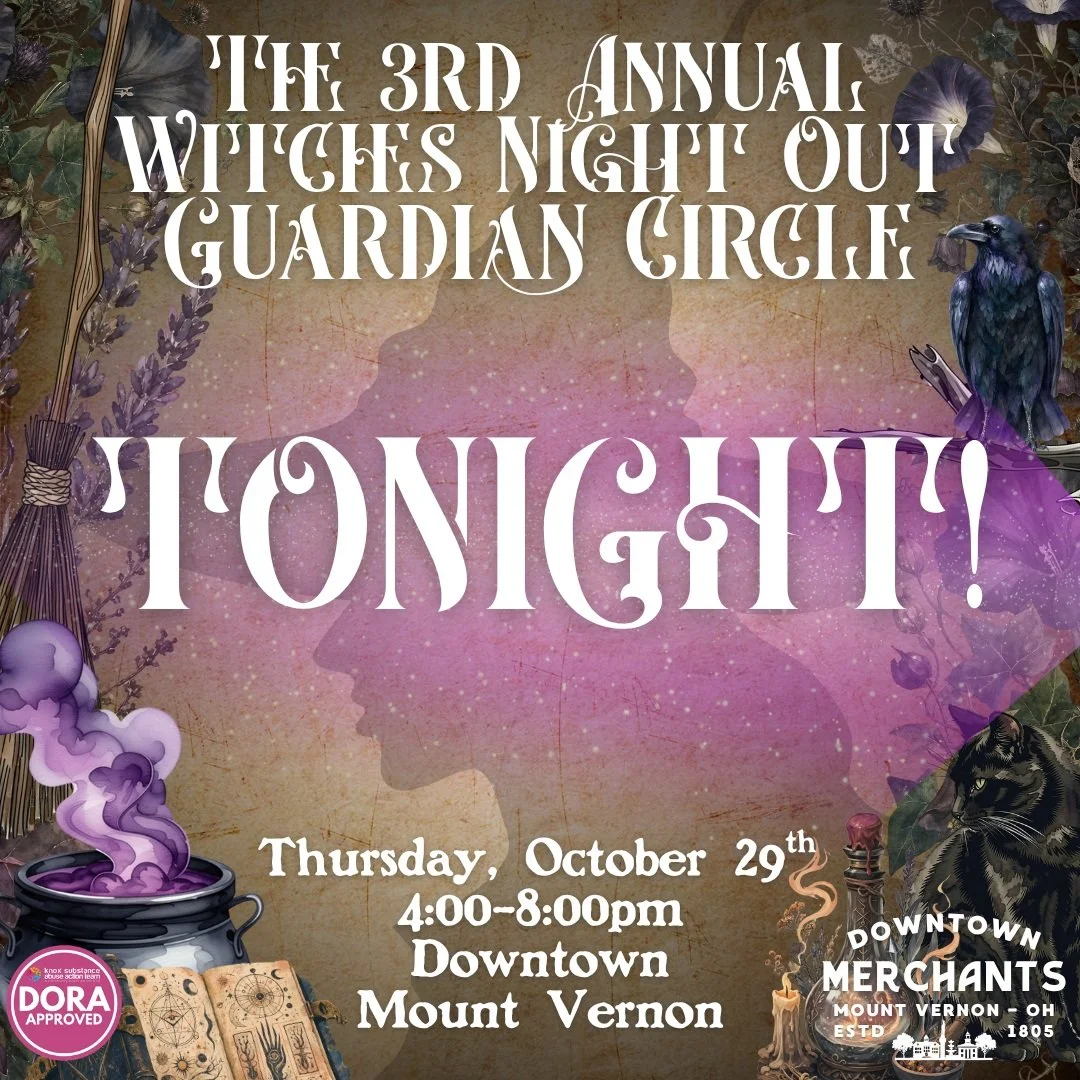 🔮 TONIGHT. TONIGHT. TONIGHT. 🔮

Join the Mount Vernon Downtown Merchants for their 3rd Annual Witches Night Out in downtown Mount Vernon!

🌙 4&ndash;8 PM
🧙 Come dressed for the night
✨ Follow the clues
🔮 Collect the blessings
⭕ Complete the circ