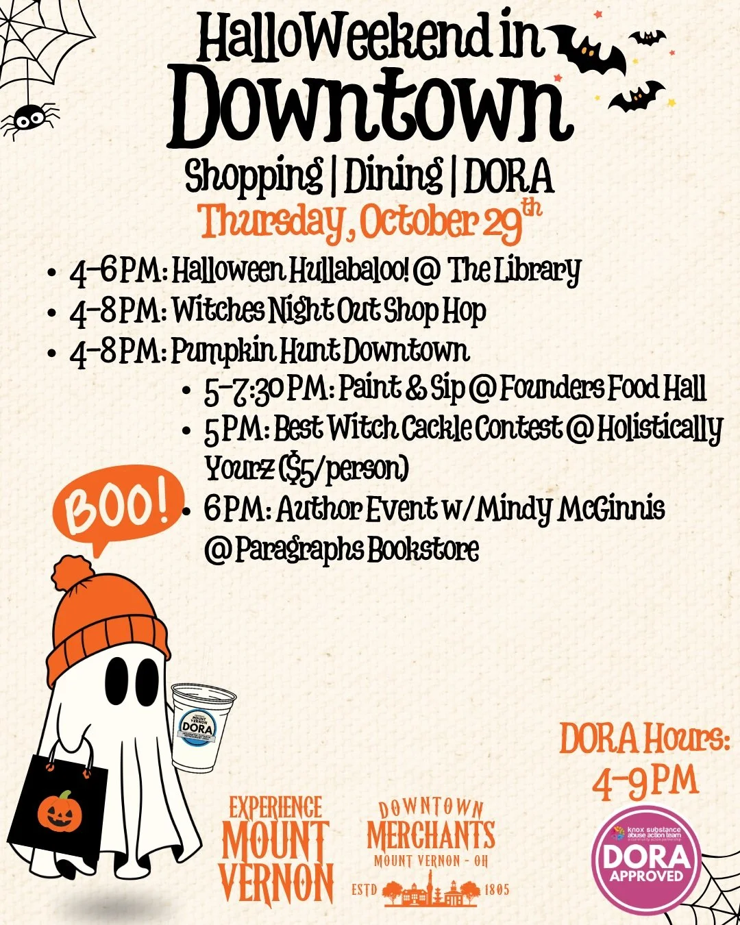 🧙&zwj;♀️ Witches, we're making a little downtown magic TONIGHT! 🎃 HalloWeekend in Downtown kicks off today, and there's plenty brewing!

📚4&ndash;6 PM: Halloween Hullabaloo at the Public Library of Mount Vernon
🛍️ 4&ndash;8 PM: Witches Night Out 