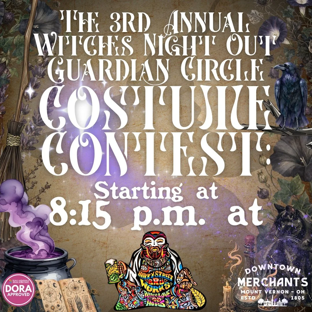 🧙&zwj;♀️ DON'T DISAPPEAR INTO THE NIGHT JUST YET. 🧙&zwj;♀️
Witches Night Out may be winding down, but the magic isn't over!

🏆 Costume Contest &mdash; 8:15 PM
📍 @happystreetbeer 
🔮 Hosted by @nellie_six_productions 
🍻 DORA until 9:00 PM

Bring 