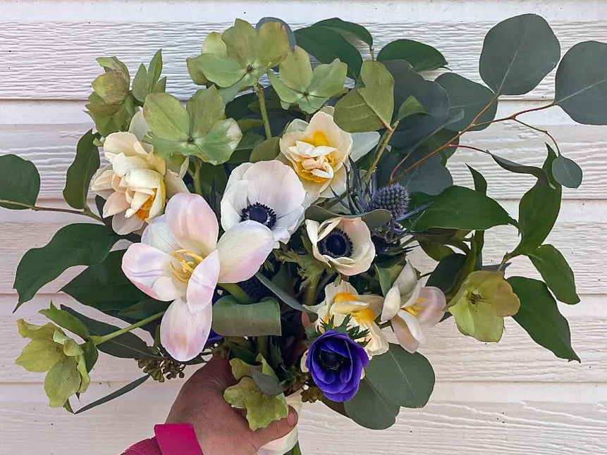 sp.1 - Early Spring Bouquet with Anemone, Hellebore & Tulips