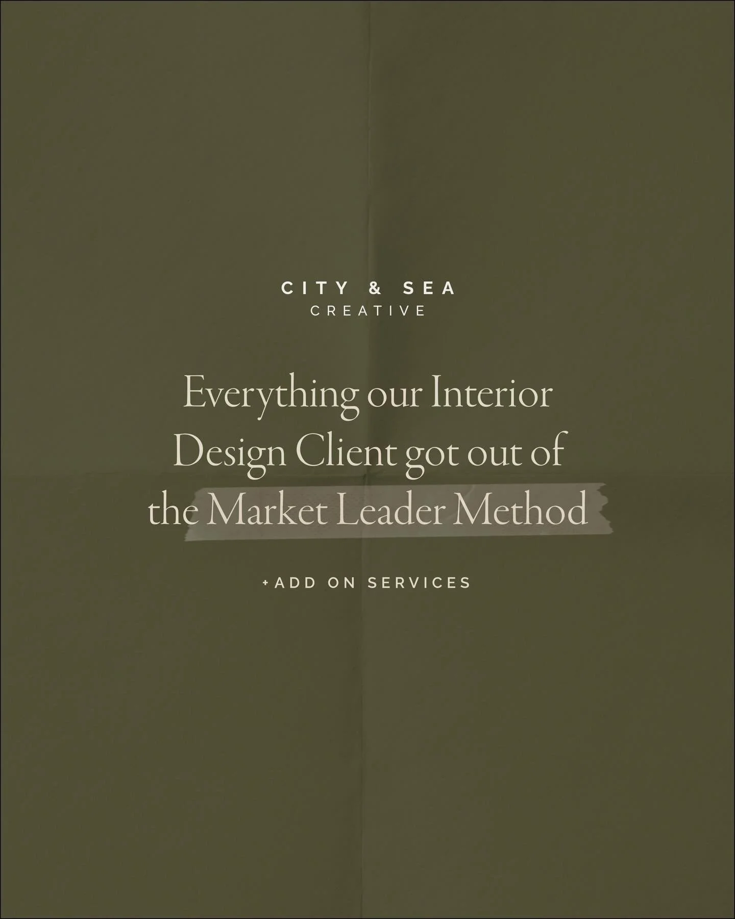 Hey, you! Interior designer considering a rebrand: 

When you book The Market Leader Method package, you&rsquo;re booking a seriously transformative (and fun!) experience. We&rsquo;ll work together for 12+ weeks to dive deep into your brand strategy,